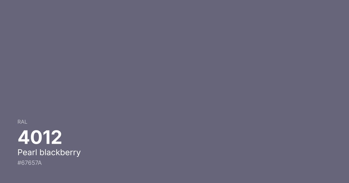 RAL 4012 Pearl blackberry color swatch - #67657a hex code for design, paint, and coating reference