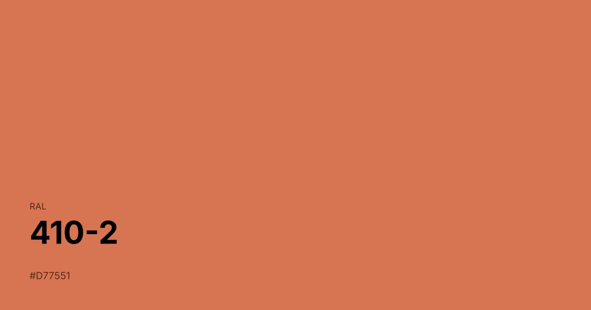 RAL 410-2 color swatch - #d77551 hex code for design, paint, and coating reference