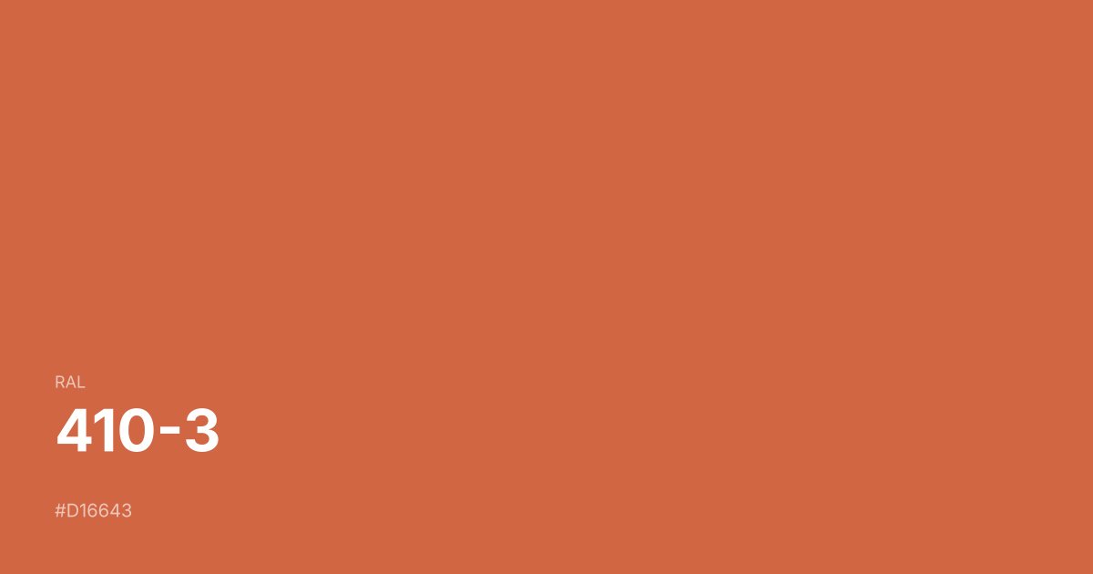 RAL 410-3 color swatch - #d16643 hex code for design, paint, and coating reference