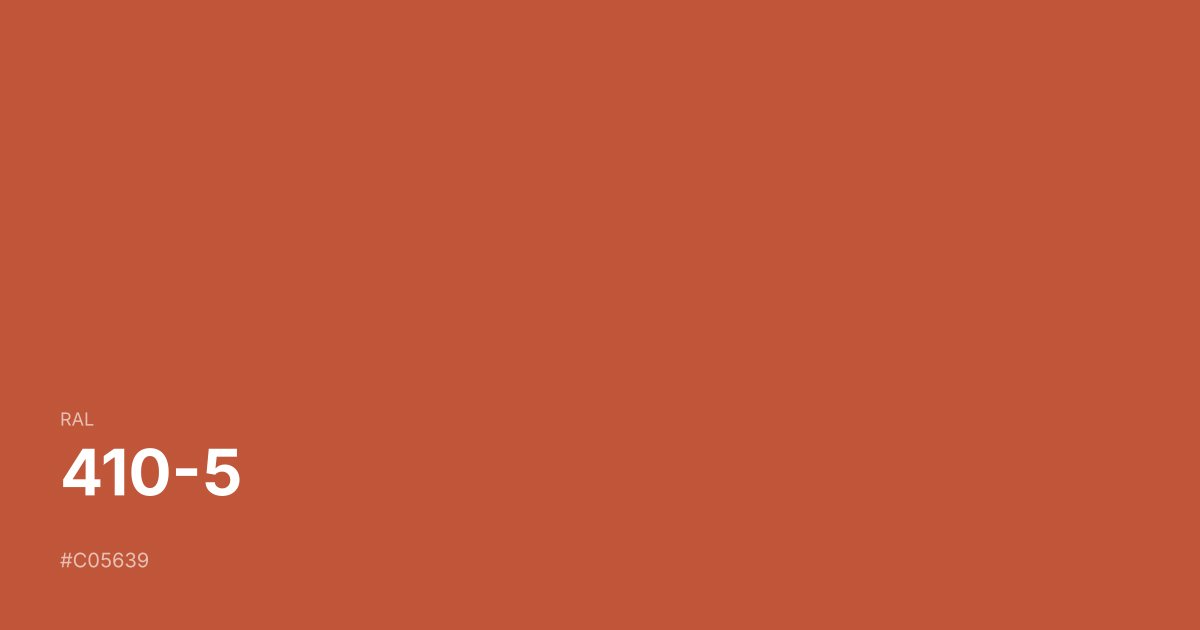 RAL 410-5 color swatch - #c05639 hex code for design, paint, and coating reference