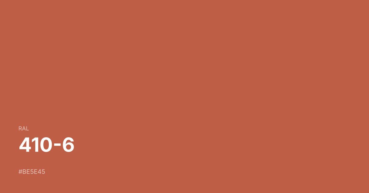 RAL 410-6 color swatch - #be5e45 hex code for design, paint, and coating reference
