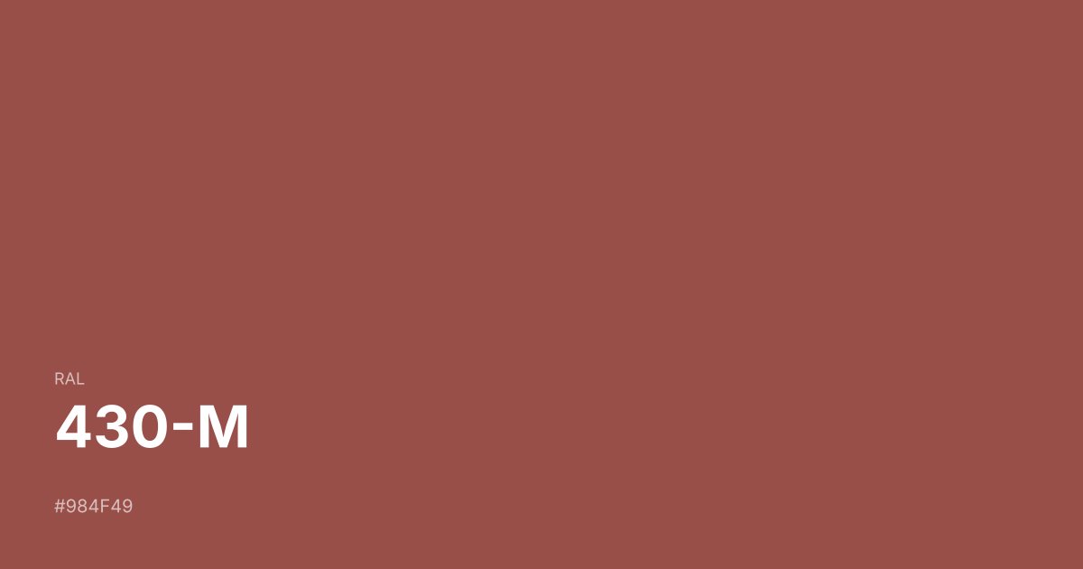 RAL 430-M color swatch - #984f49 hex code for design, paint, and coating reference