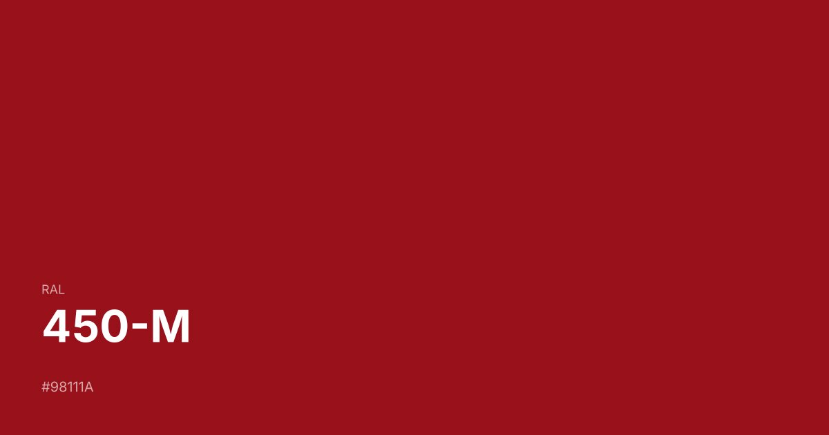 RAL 450-M color swatch - #98111a hex code for design, paint, and coating reference