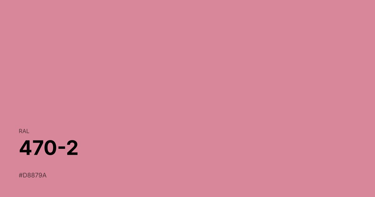 RAL 470-2 color swatch - #d8879a hex code for design, paint, and coating reference