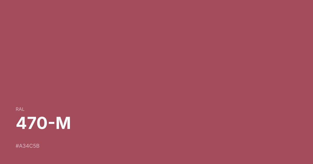 RAL 470-M color swatch - #a34c5b hex code for design, paint, and coating reference