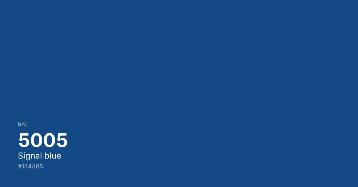 RAL 5005 Signal blue color swatch - #134a85 hex code for design, paint, and coating reference