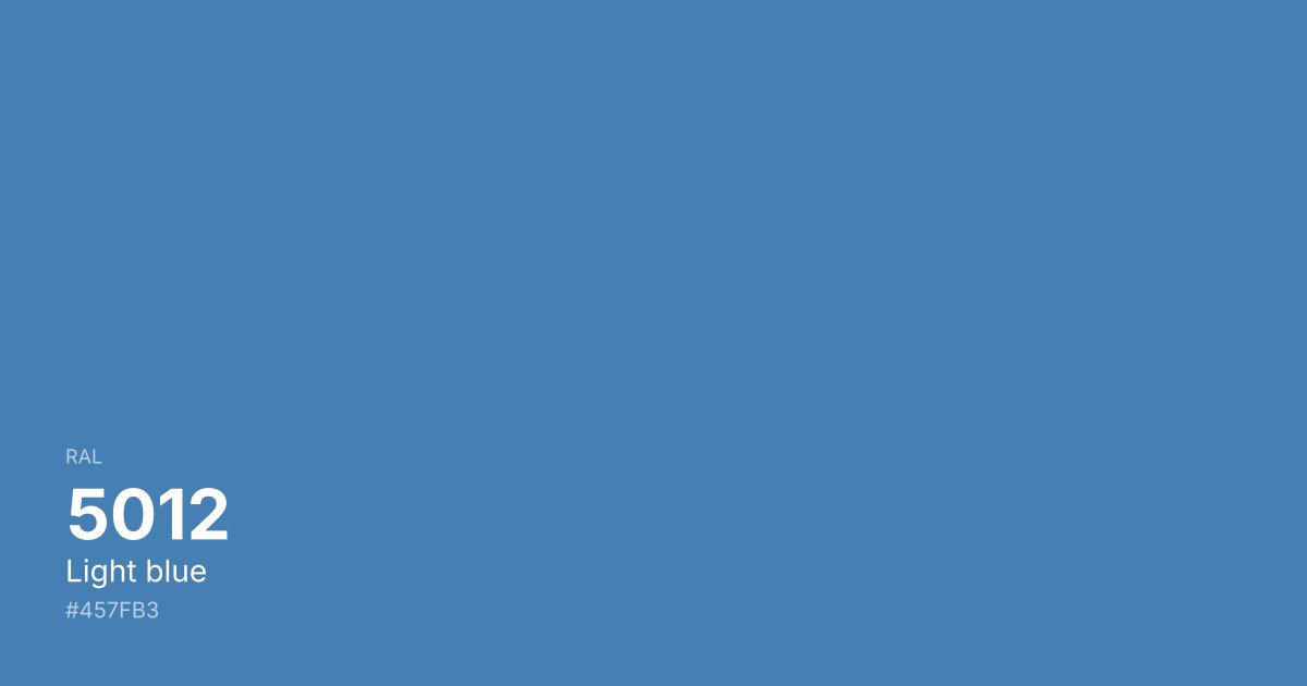 RAL 5012 Light blue color swatch - #457fb3 hex code for design, paint, and coating reference