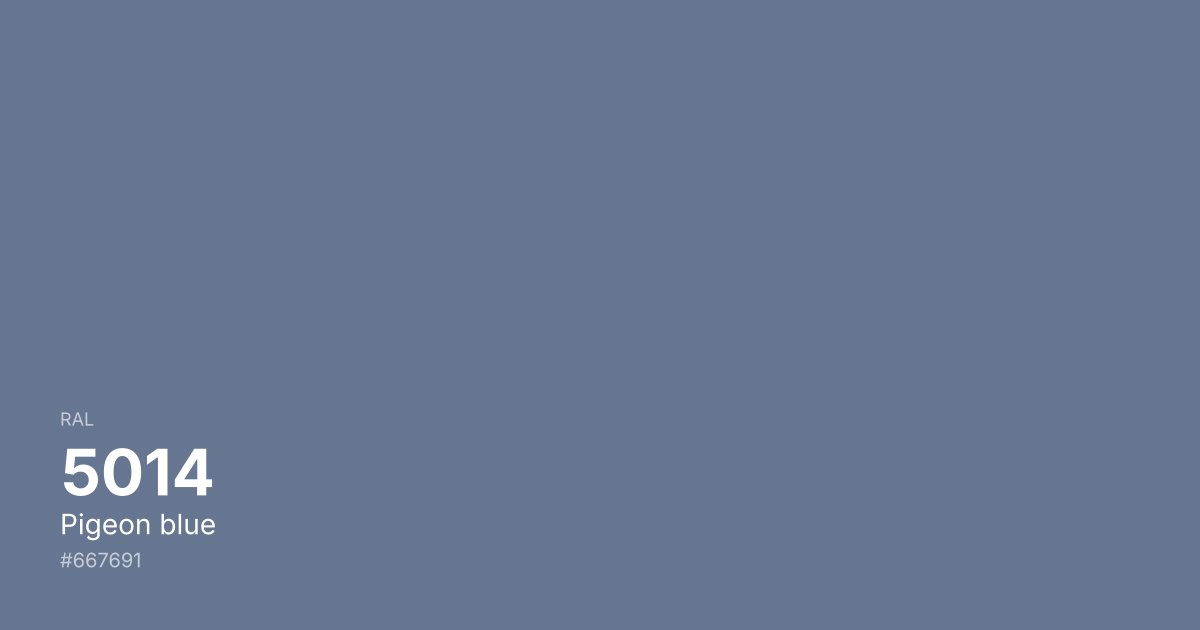 RAL 5014 Pigeon blue color swatch - #667691 hex code for design, paint, and coating reference