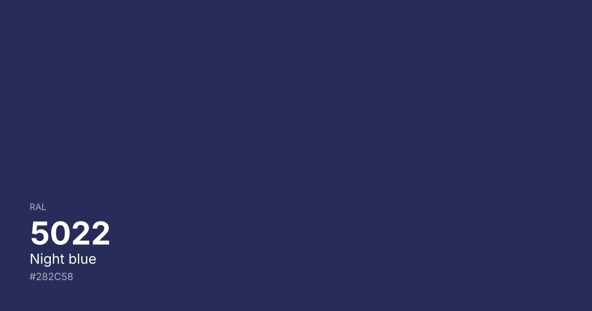 RAL 5022 Night blue color swatch - #282c58 hex code for design, paint, and coating reference