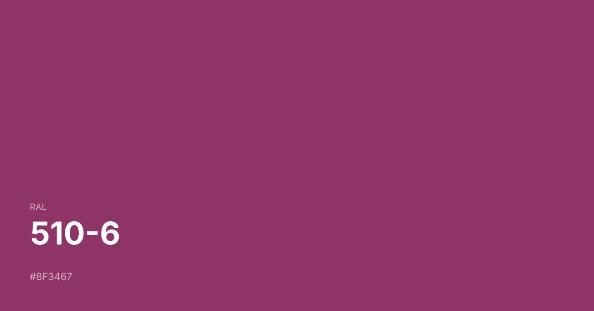 RAL 510-6 color swatch - #8f3467 hex code for design, paint, and coating reference