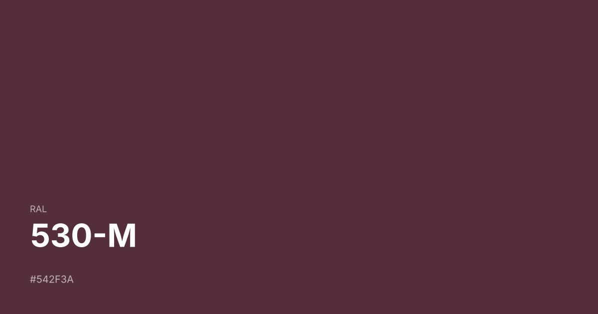 RAL 530-M color swatch - #542f3a hex code for design, paint, and coating reference