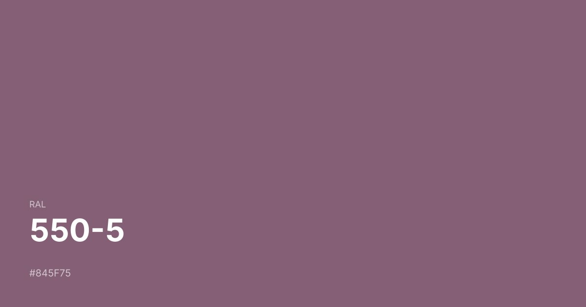 RAL 550-5 color swatch - #845f75 hex code for design, paint, and coating reference