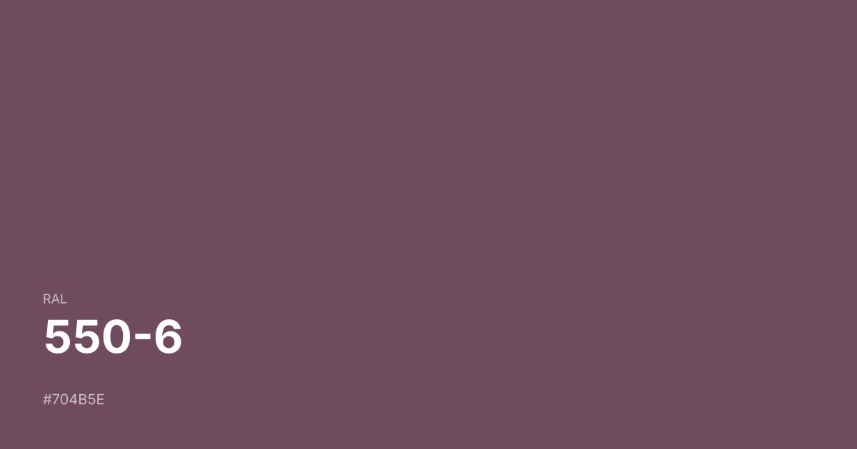 RAL 550-6 color swatch - #704b5e hex code for design, paint, and coating reference