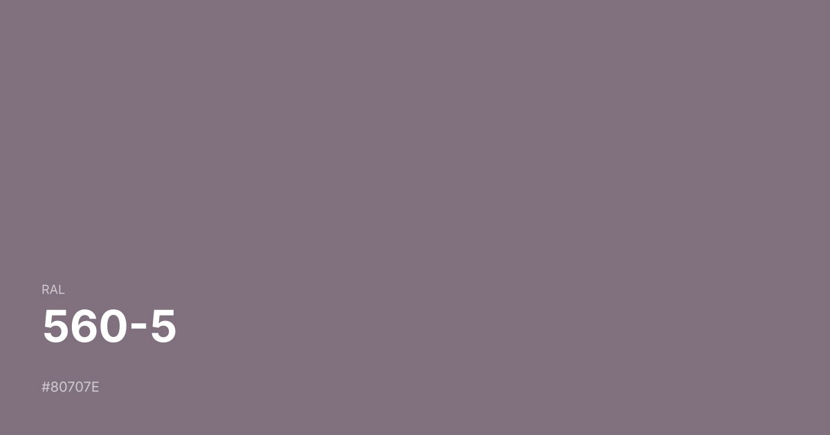RAL 560-5 color swatch - #80707e hex code for design, paint, and coating reference