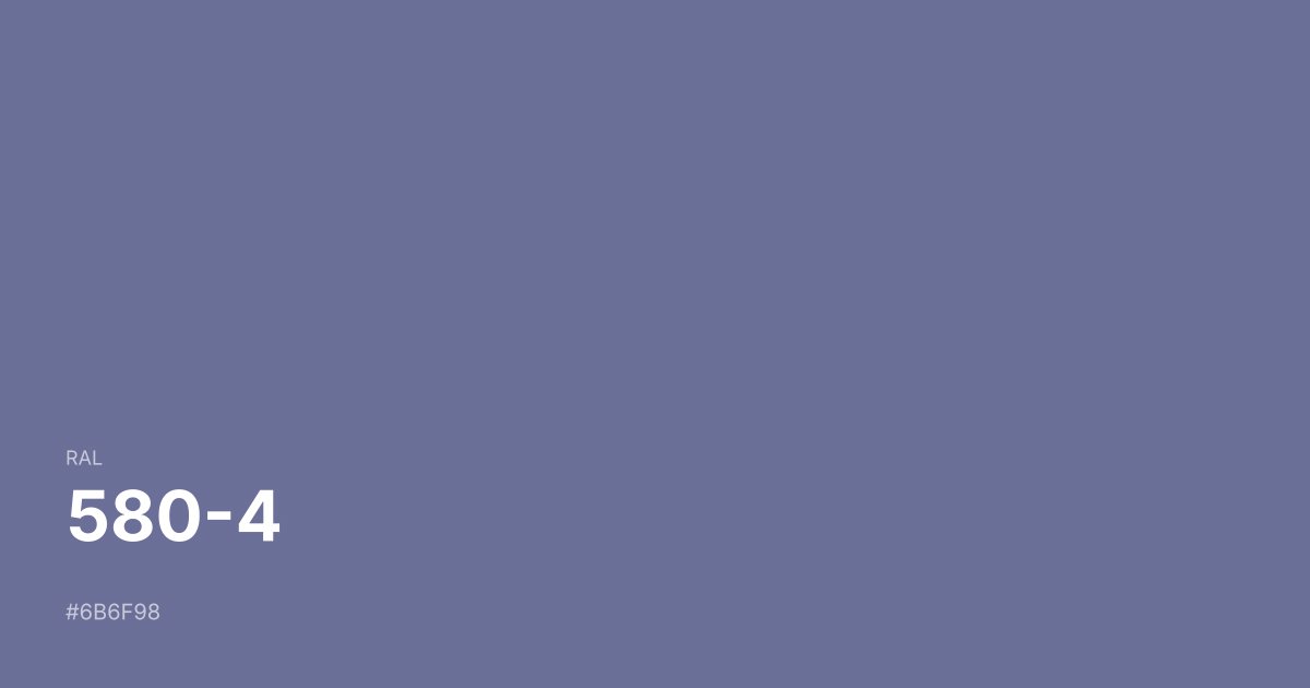 RAL 580-4 color swatch - #6b6f98 hex code for design, paint, and coating reference