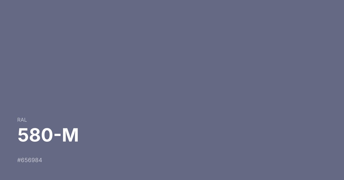 RAL 580-M color swatch - #656984 hex code for design, paint, and coating reference