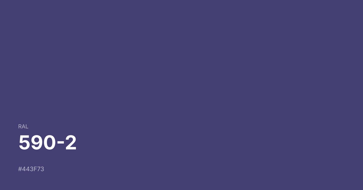RAL 590-2 color swatch - #443f73 hex code for design, paint, and coating reference