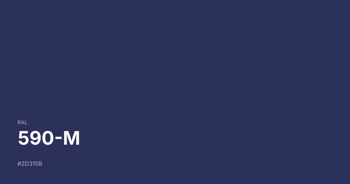 RAL 590-M color swatch - #2d315b hex code for design, paint, and coating reference