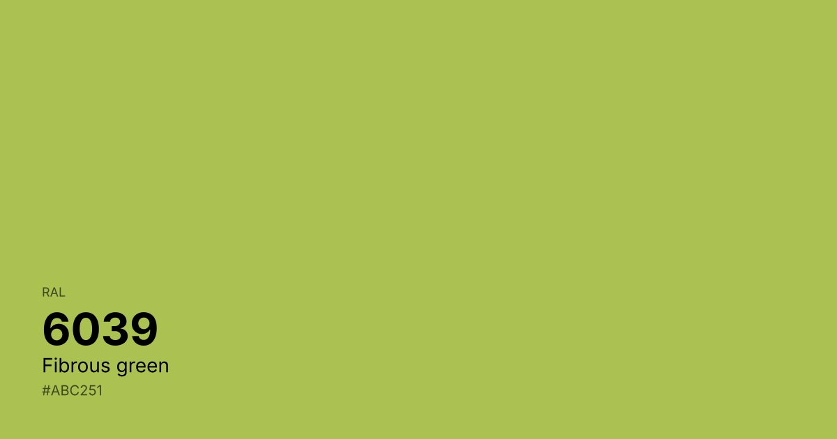 RAL 6039 Fibrous green color swatch - #abc251 hex code for design, paint, and coating reference