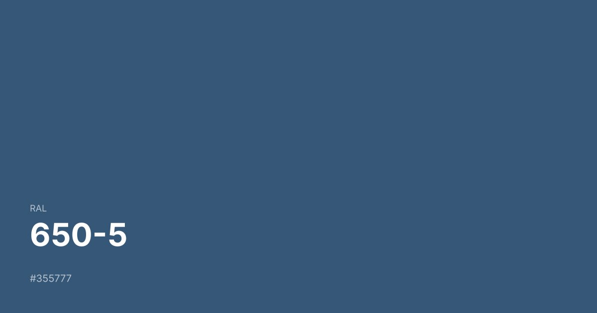 RAL 650-5 color swatch - #355777 hex code for design, paint, and coating reference
