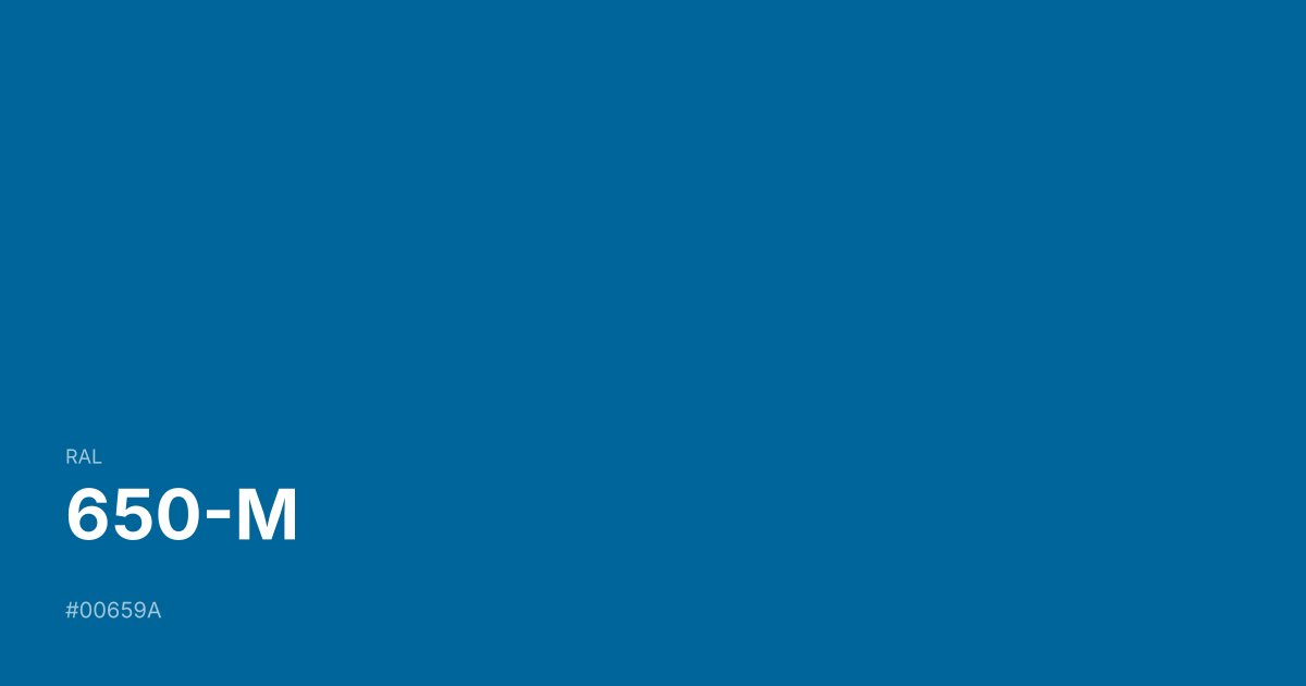 RAL 650-M color swatch - #00659a hex code for design, paint, and coating reference