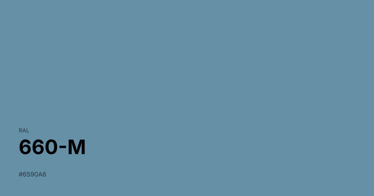 RAL 660-M color swatch - #6590a6 hex code for design, paint, and coating reference