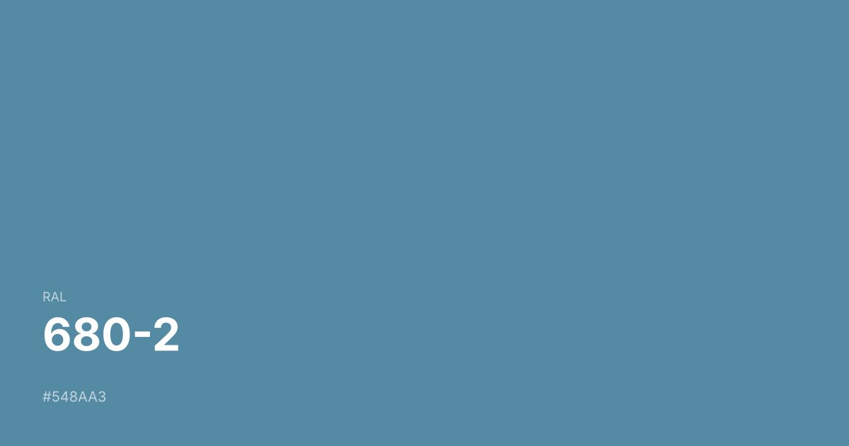 RAL 680-2 color swatch - #548aa3 hex code for design, paint, and coating reference