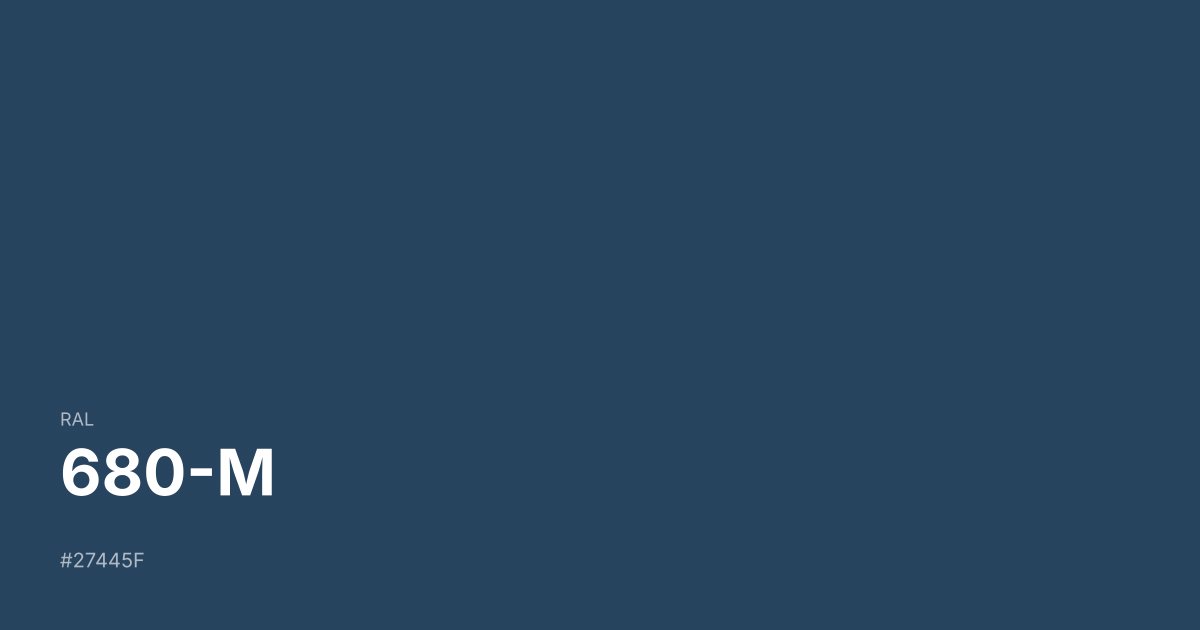 RAL 680-M color swatch - #27445f hex code for design, paint, and coating reference