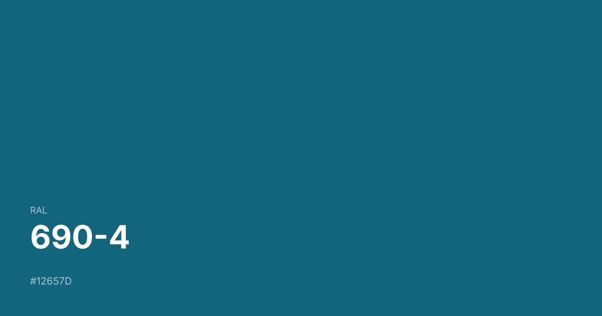 RAL 690-4 color swatch - #12657d hex code for design, paint, and coating reference