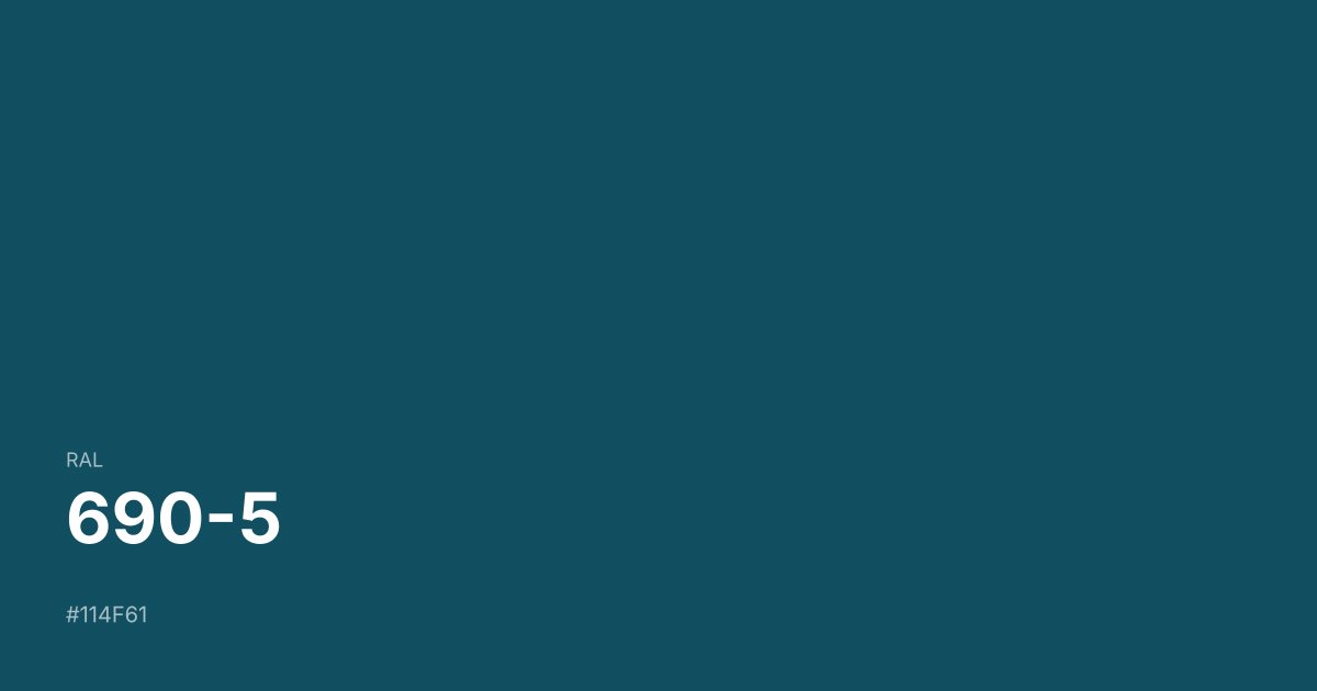 RAL 690-5 color swatch - #114f61 hex code for design, paint, and coating reference