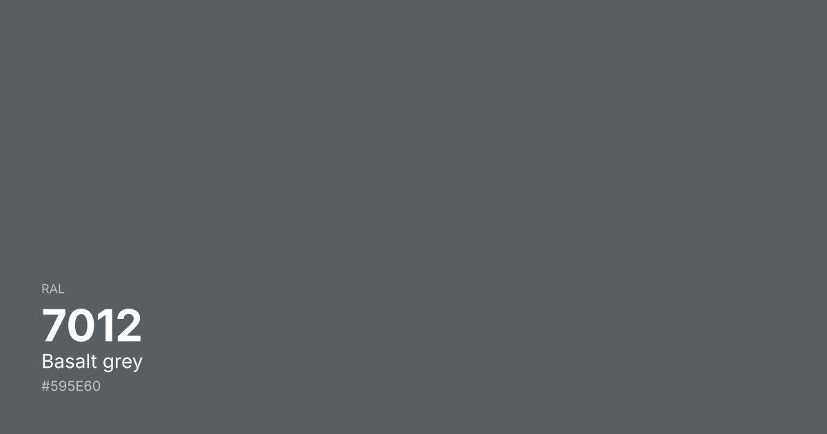 RAL 7012 Basalt grey color swatch - #595e60 hex code for design, paint, and coating reference