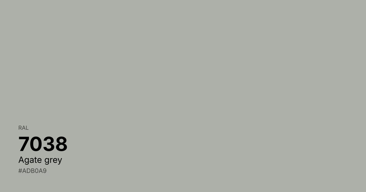 RAL 7038 Agate grey color swatch - #adb0a9 hex code for design, paint, and coating reference