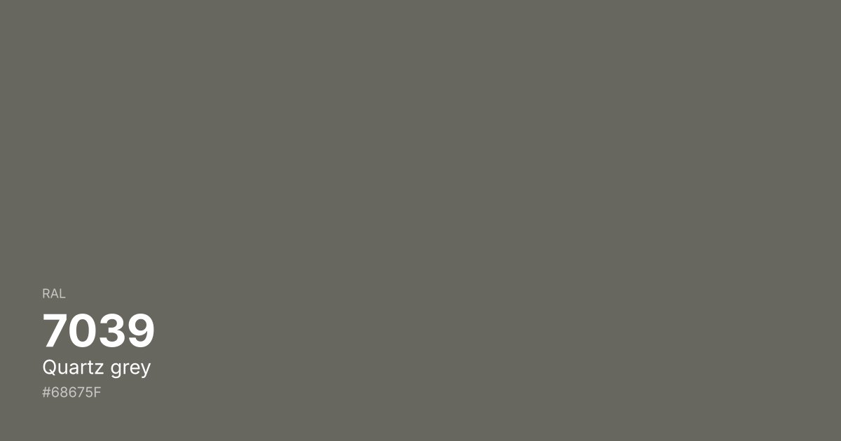 RAL 7039 Quartz grey color swatch - #68675f hex code for design, paint, and coating reference