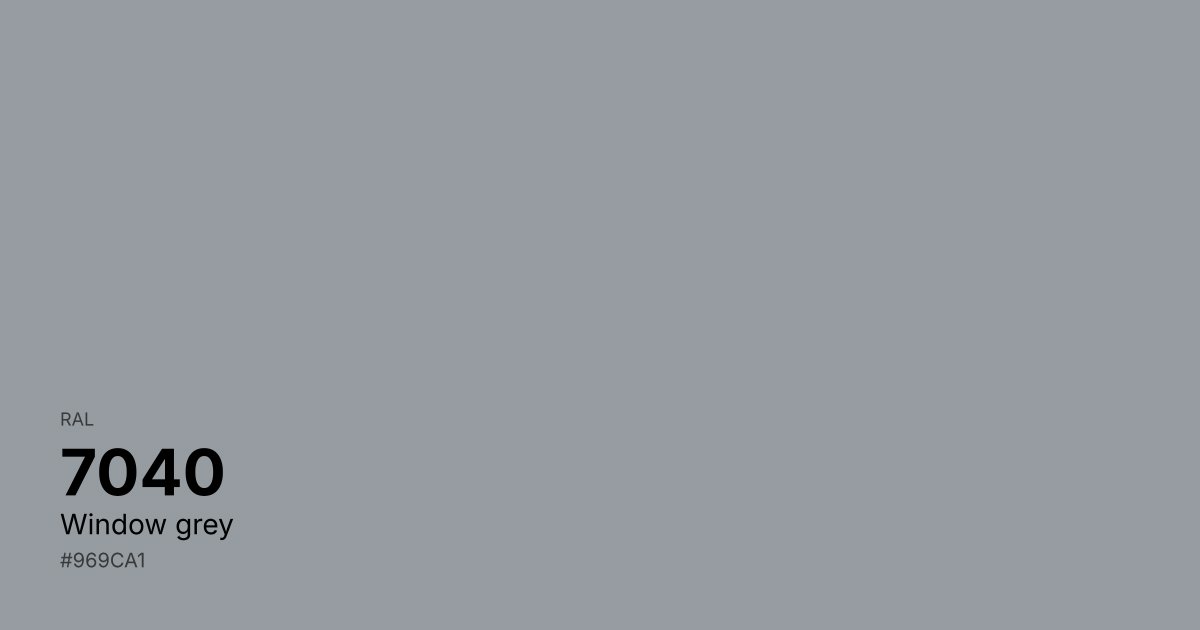 RAL 7040 Window grey color swatch - #969ca1 hex code for design, paint, and coating reference