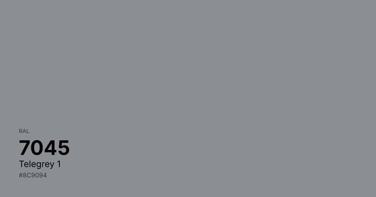 RAL 7045 Telegrey 1 color swatch - #8c9094 hex code for design, paint, and coating reference