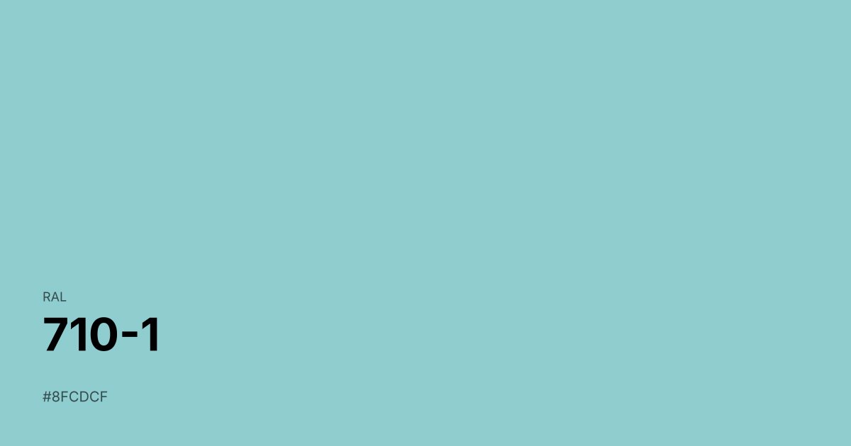 RAL 710-1 color swatch - #8fcdcf hex code for design, paint, and coating reference