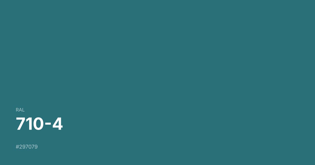 RAL 710-4 color swatch - #297079 hex code for design, paint, and coating reference