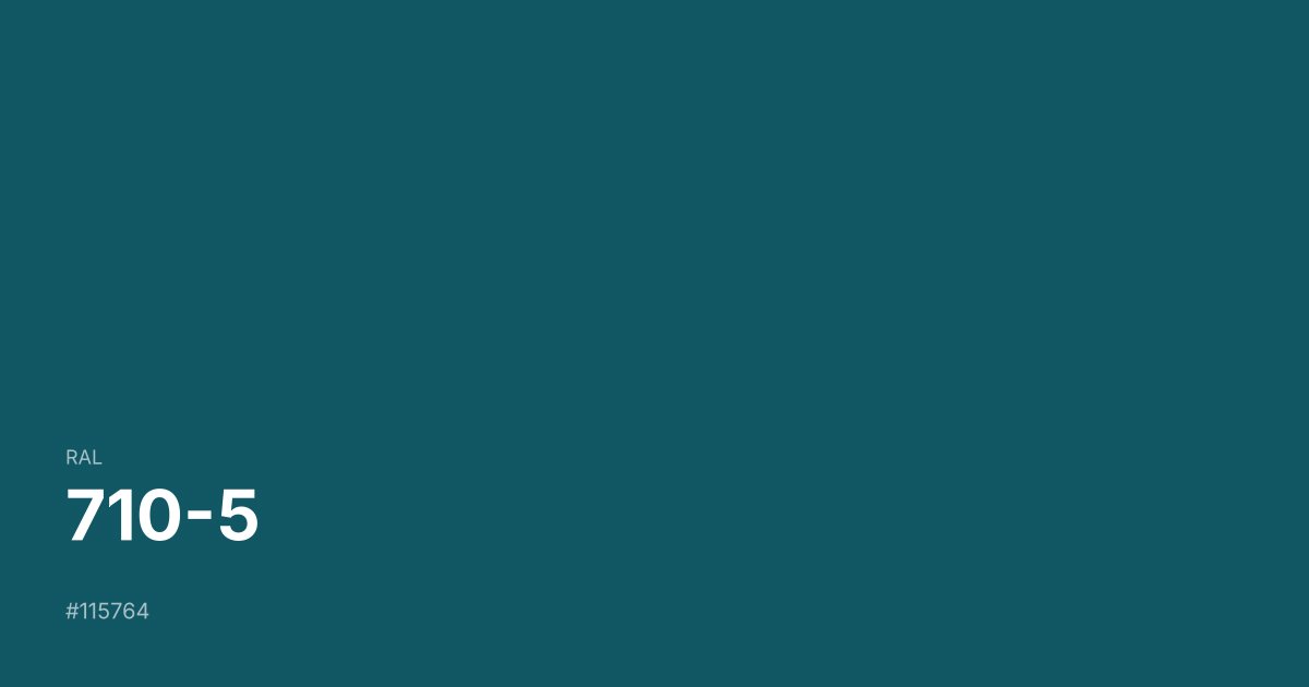 RAL 710-5 color swatch - #115764 hex code for design, paint, and coating reference