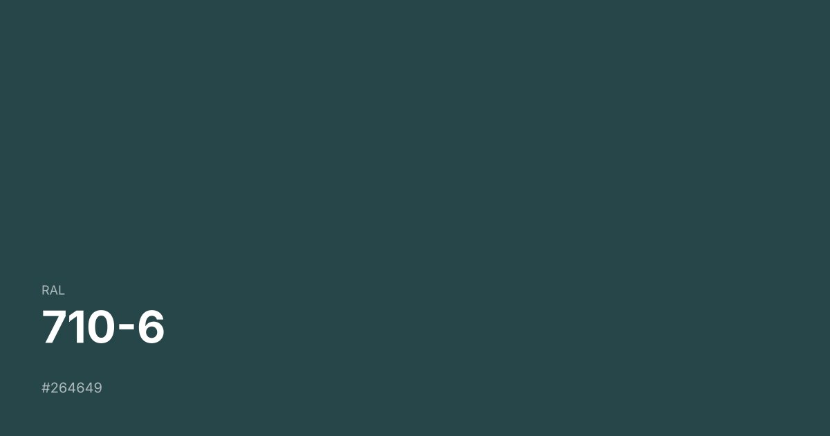RAL 710-6 color swatch - #264649 hex code for design, paint, and coating reference