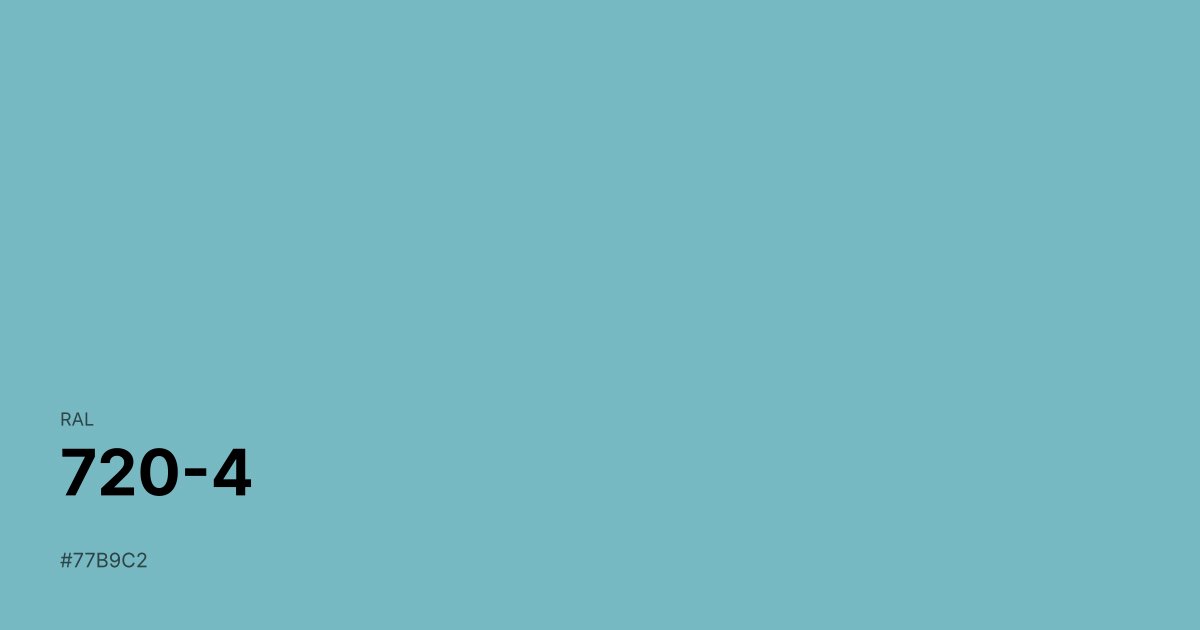 RAL 720-4 color swatch - #77b9c2 hex code for design, paint, and coating reference