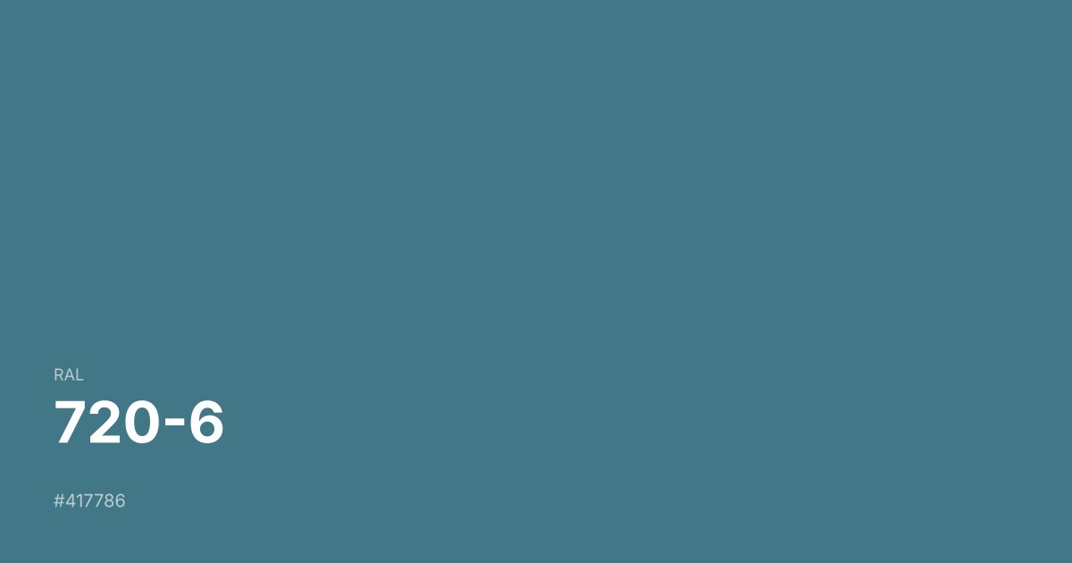 RAL 720-6 color swatch - #417786 hex code for design, paint, and coating reference