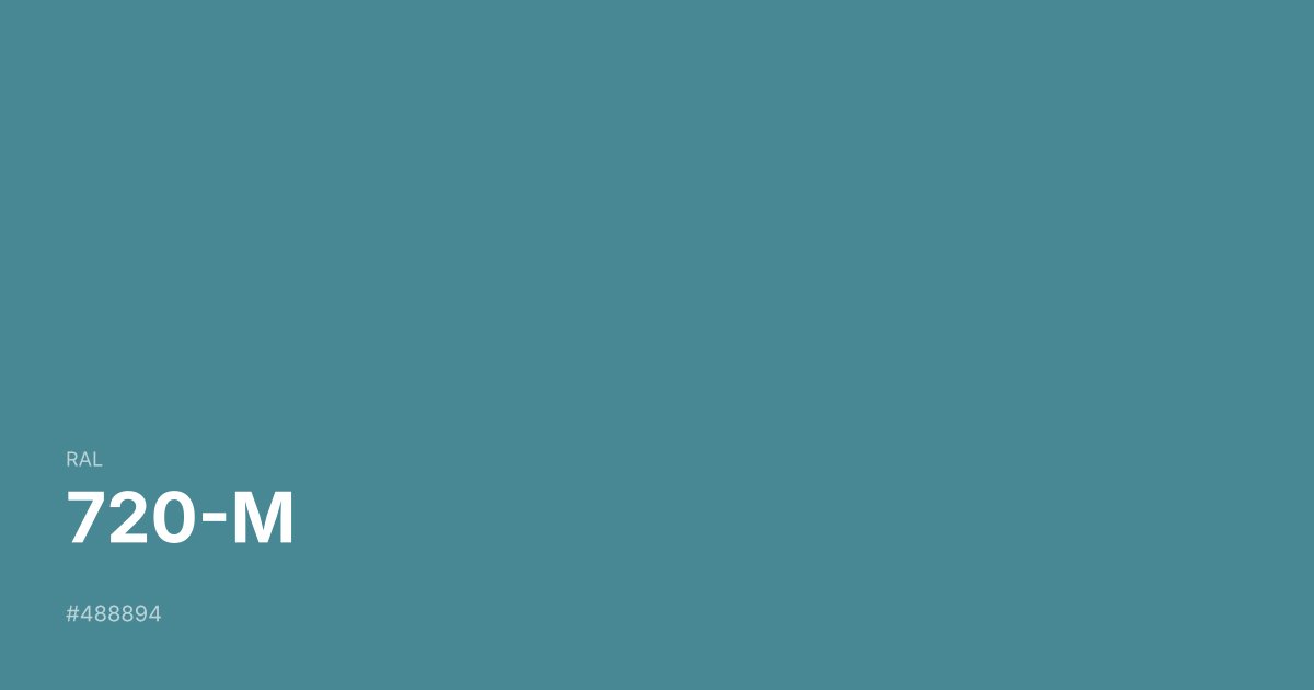 RAL 720-M color swatch - #488894 hex code for design, paint, and coating reference