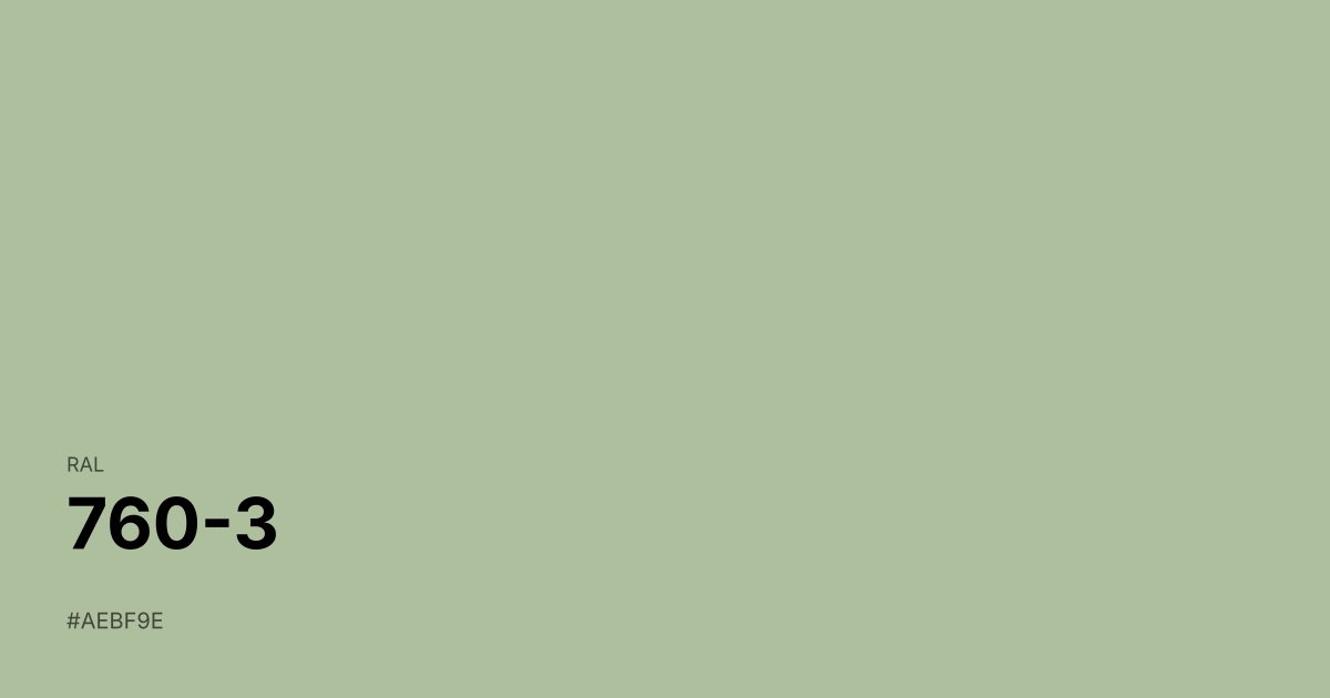RAL 760-3 color swatch - #aebf9e hex code for design, paint, and coating reference