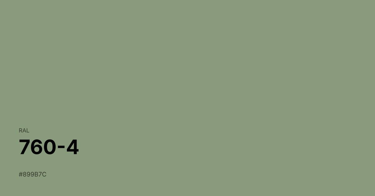 RAL 760-4 color swatch - #899b7c hex code for design, paint, and coating reference