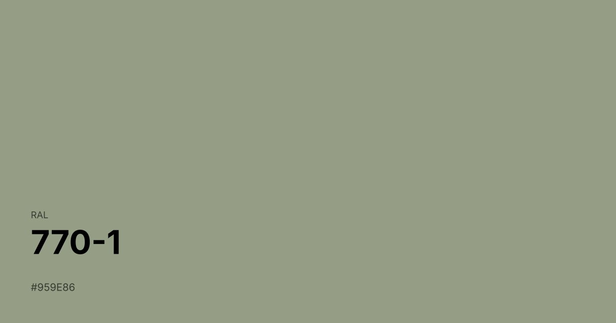 RAL 770-1 color swatch - #959e86 hex code for design, paint, and coating reference