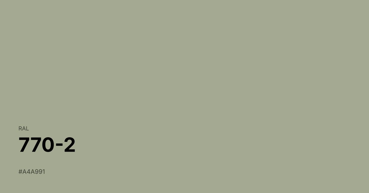RAL 770-2 color swatch - #a4a991 hex code for design, paint, and coating reference