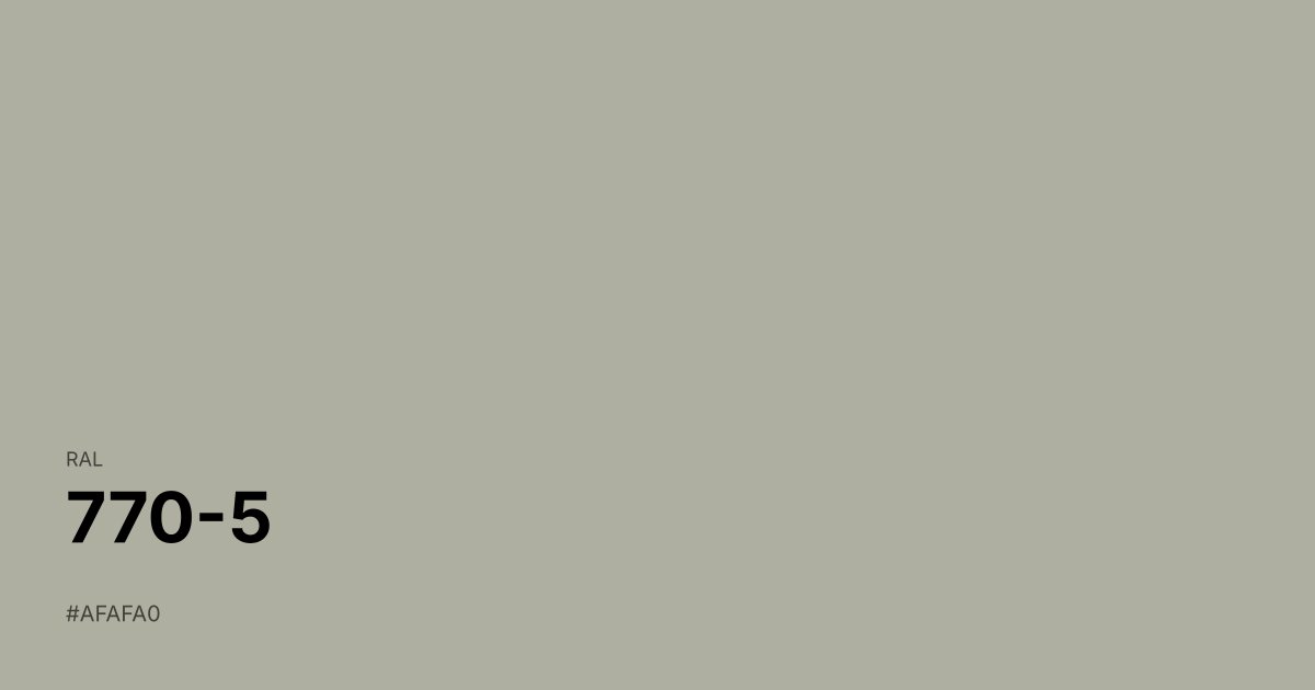 RAL 770-5 color swatch - #afafa0 hex code for design, paint, and coating reference