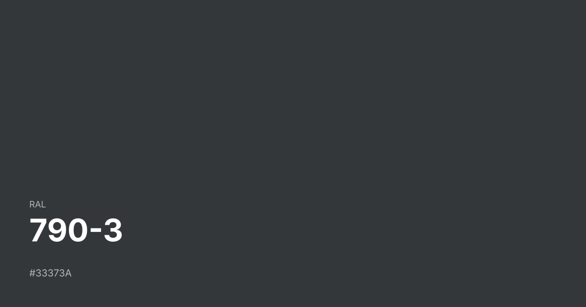 RAL 790-3 color swatch - #33373a hex code for design, paint, and coating reference