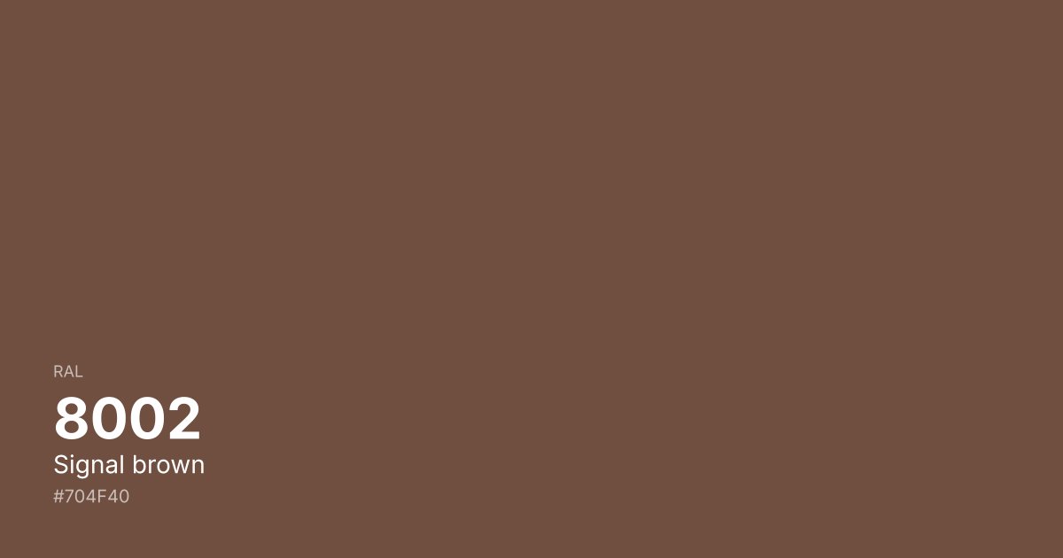 RAL 8002 Signal brown color swatch - #704f40 hex code for design, paint, and coating reference