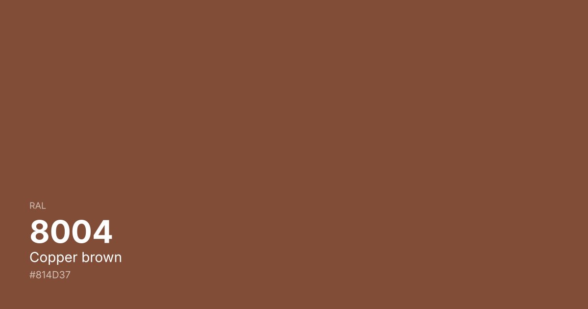 RAL 8004 Copper brown color swatch - #814d37 hex code for design, paint, and coating reference